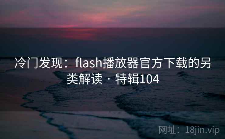 冷门发现：flash播放器官方下载的另类解读 · 特辑104