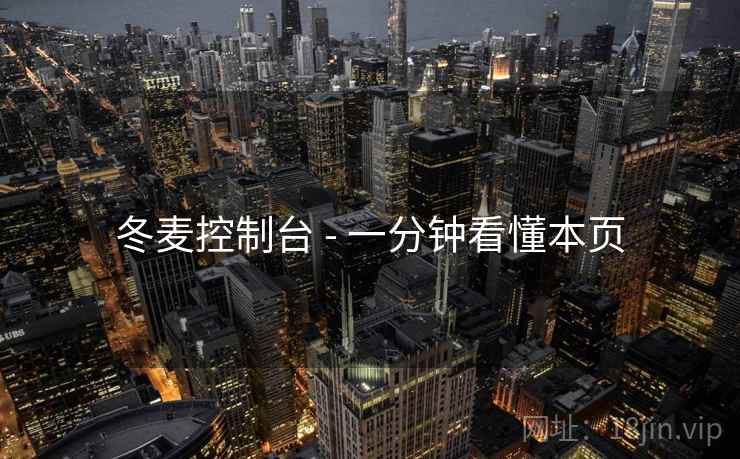 冬麦控制台 - 一分钟看懂本页